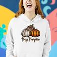 Three Pumpkins Hay Pumpkin Fall Women Hoodie Graphic Print Hooded Sweatshirt Gifts for Her