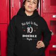 10Th Birthday Funny Gift Funny Gift This Girl Is Now 10 Double Digits Gift V2 Women Hoodie Unique Gifts