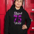 Blessed By God For 75 Years Old 75Th Birthday Gifts Crown Women Hoodie