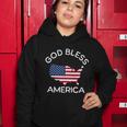 4Th Of July God Bless America Map Flag Patriotic Religious Gift Women Hoodie Unique Gifts