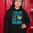 Autism I Am His Voice He Is My Heart Tshirt Women Hoodie Unique Gifts