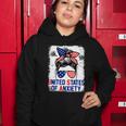 Bleached Messy Bun Funny Patriotic United States Anxiety Women Hoodie Unique Gifts