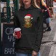Cute Christmas Sloth Xmas Sloth With Santa Hat Women Hoodie Graphic Print Hooded Sweatshirt Personalized Gifts