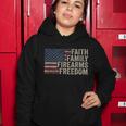 Faith Family Firearms & Freedom American Flag Pro God Guns Women Hoodie Unique Gifts