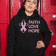 Faith Love Hope Breast Cancer Ribbon Cross Women Hoodie Unique Gifts