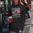 Firefighter Volunteer Firefighter Lifestyle Fireman Usa Flag Women Hoodie Funny Gifts