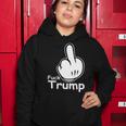 Fuck Trump Cartoon Middle Finger Resist Anti Trump Tshirt Women Hoodie Unique Gifts