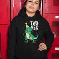 Funny Two Rex 2Nd Birthday Boy Gift Trex Dinosaur Party Happy Second Gift Women Hoodie Unique Gifts