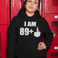 I Am 90 Middle Finger Funny 90Th Birthday Gift Women Hoodie Unique Gifts