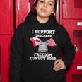 I Support Truckers Freedom Convoy 2022 Usa Canada Flags Women Hoodie Unique Gifts