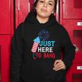 Im Just Here To Bang Funny 4Th July American Flag Women Hoodie Unique Gifts