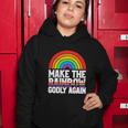 Make The Rainbow Godly Again Lgbt Funny Flag Gay Pride Women Hoodie Personalized Gifts