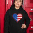 Patriotic American Flag Heart For 4Th Of July Girl Women Hoodie Unique Gifts