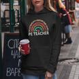 Pe Teacher - Physical Education Teacher Leopard Rainbow Women Hoodie Personalized Gifts