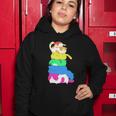 Purride Rainbow Lgbt Cat Pile Funny Feline Gay Pride Cat Gift Women Hoodie Unique Gifts