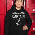 Retro Anchor Vintage Dibs On The Captain Funny Captain Wife Women Hoodie Personalized Gifts