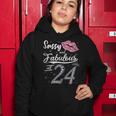Sassy And Fabulous At 24 24Th Pink Crown Lips Women Birthday Women Hoodie Funny Gifts