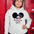 All American Girls 4Th Of July Black African Messy Bun Women Hoodie Funny Gifts