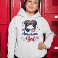 All American Girls 4Th Of July Daughter Messy Bun Usa V7 Women Hoodie Funny Gifts