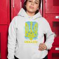 Painted Distressed Pattern Ukraine Coat Of Arms Flag Women Hoodie Unique Gifts