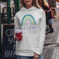 Seven Year Old Rainbow 7Th Birthday Gifts For Girls 7 Bday V3 Women Hoodie Graphic Print Hooded Sweatshirt Personalized Gifts
