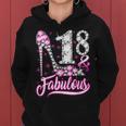 18 Years Old Gifts 18 & Fabulous 18Th Birthday Pink Diamond Women Hoodie Graphic Print Hooded Sweatshirt