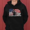 22 Per Day Veteran Lives Matter Suicide Awareness Usa Flag Gift Graphic Design Printed Casual Daily Basic Women Hoodie