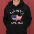 4Th Of July God Bless America Map Flag Patriotic Religious Gift Women Hoodie