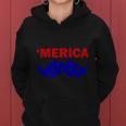 4Th Of July Merica Bearded American Flag Women Hoodie