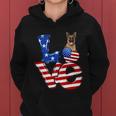 4Th Of July Patriotic Love German Shepherd American Flag Gift Women Hoodie