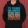 75 Years Of Being Awesome Birthday Time Breakdown Tshirt Women Hoodie