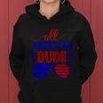 All American Dude Sunglasses 4Th Of July Independence Day Patriotic Women Hoodie