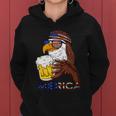 American Bald Eagle Mullet Graffiti 4Th Of July Patriotic Gift Women Hoodie