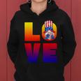 American Flag Gnome Shows Love Patriotic Heart 4Th Of July Gift Women Hoodie