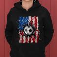American Flag Soccer Ball 4Th Of July Cool Sport Patriotic Women Hoodie