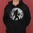 Bigfoot Night Stroll Cool Full Moon Night & Trees Sasquatch Women Hoodie Graphic Print Hooded Sweatshirt