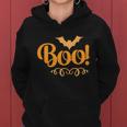 Boo Ghost Bat Halloween Quote Women Hoodie
