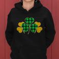 Buffalo Shamrock Plaid Irish Clovers Graphic Design Printed Casual Daily Basic Women Hoodie