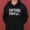 Captain Papa Pontoon Lake Sailor Fuuny Fishing Boating Women Hoodie