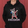 Cat Dabbing Fireworks Freedom 4Th Of July Cat Women Hoodie