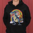 Cat Unicorn Riding DinosaurRex Kitten Lover Space Galaxy Women Hoodie