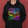 Cool Retro Neon Graffiti Video Game Controllers Women Hoodie