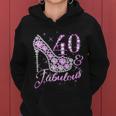 Fabulous & 40 Sparkly Shiny Heel 40Th Birthday Women Hoodie