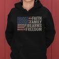 Faith Family Firearms & Freedom American Flag Pro God Guns Women Hoodie