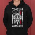 Firefighter Red Line Flag Fireman Wife Mom Volunteer Firefighter V2 Women Hoodie