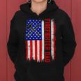 Firefighter Retro American Flag Firefighter Dad Jobs Fathers Day V2 Women Hoodie