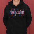 Firefighter Retro American Flag Firefighter Jobs 4Th Of July Fathers Day V2 Women Hoodie