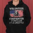 Firefighter Volunteer Firefighter Lifestyle Fireman Usa Flag Women Hoodie