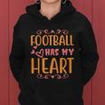 Football Has My Heart Halloween Quote Women Hoodie