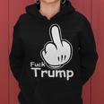 Fuck Trump Cartoon Middle Finger Resist Anti Trump Tshirt Women Hoodie